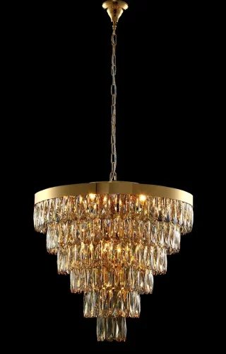 Люстра подвесная ABIGAIL SP-PL15 D620 GOLD/AMBER Crystal Lux янтарная на 15 ламп, основание золотое в стиле классический  фото 3